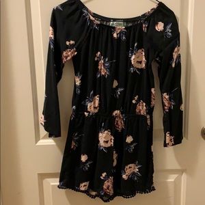 Floral long sleeve romper